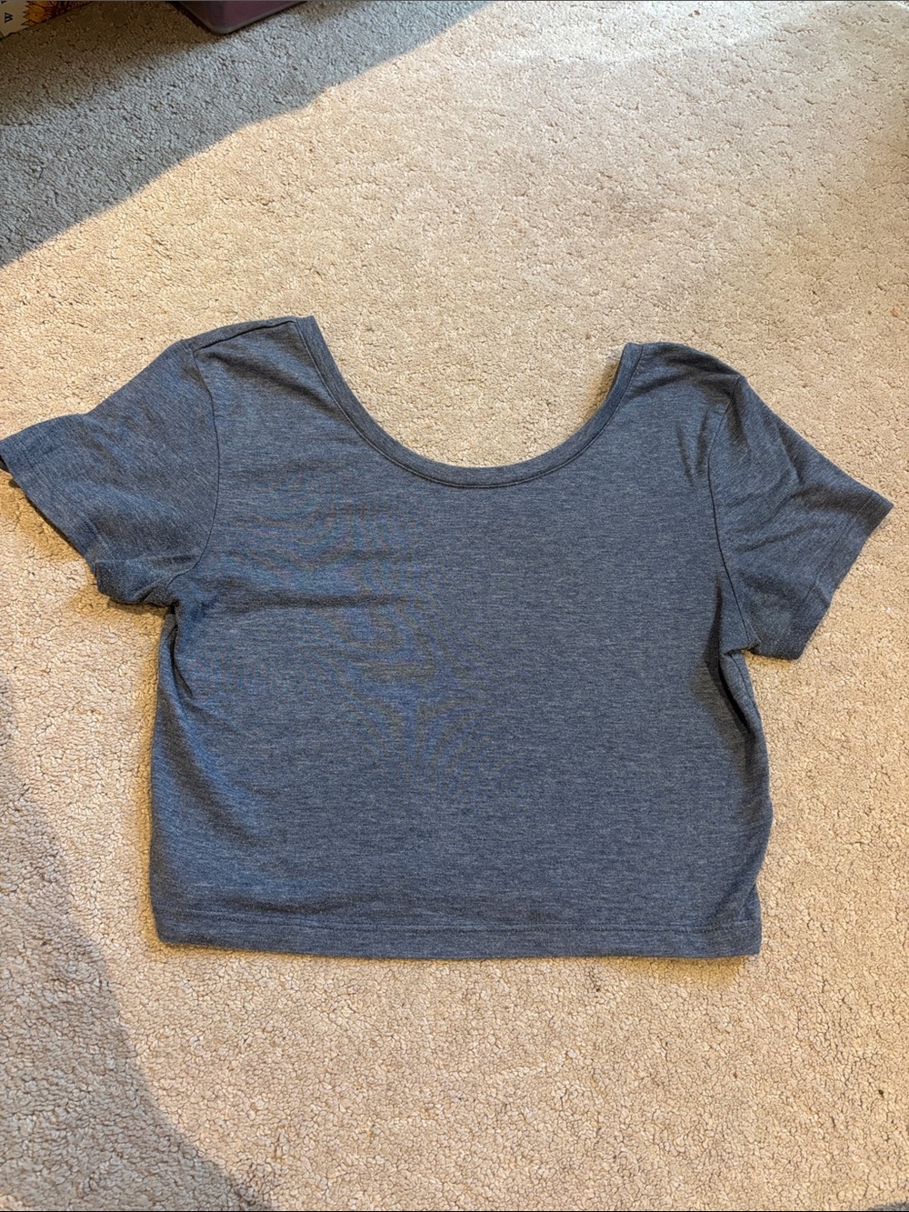 Scoop Neck Crop Top - Blue